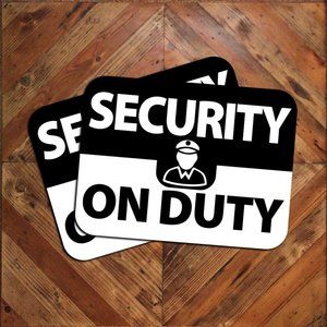 Pair (2) of Security On Duty Car Magnet Signs 9x12 Guard Patrol Vehicle Signage